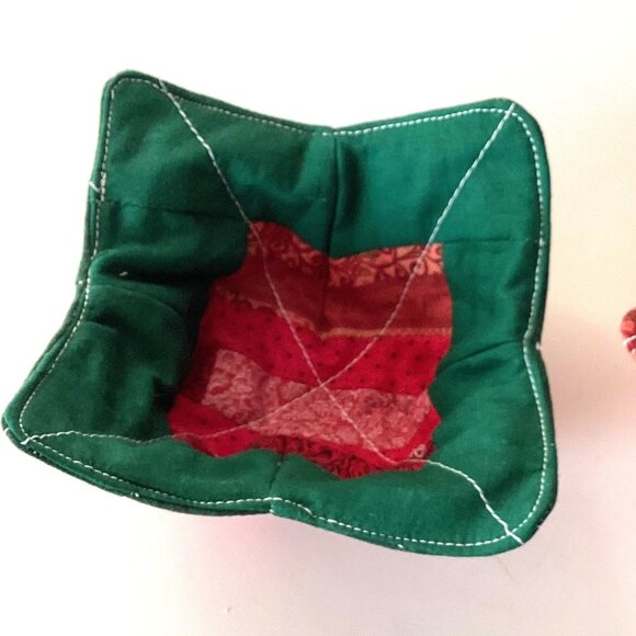 Handmade Christmas Soup / Ice-cream Hot Cold Bowl Cozies Cozy Holder Reversable - Picture 4 of 6